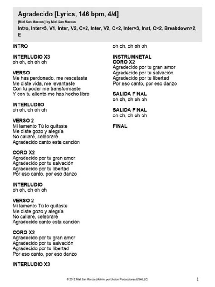 Agradecido Lyrics - Agradecido Translations