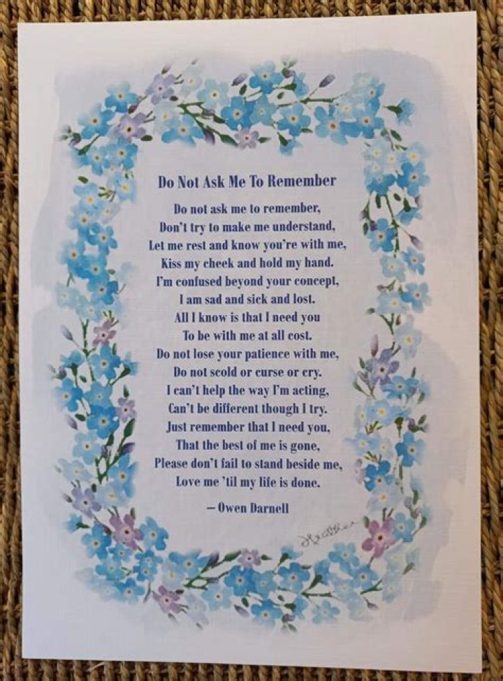 Funeral poems | Dementia Support Forum
