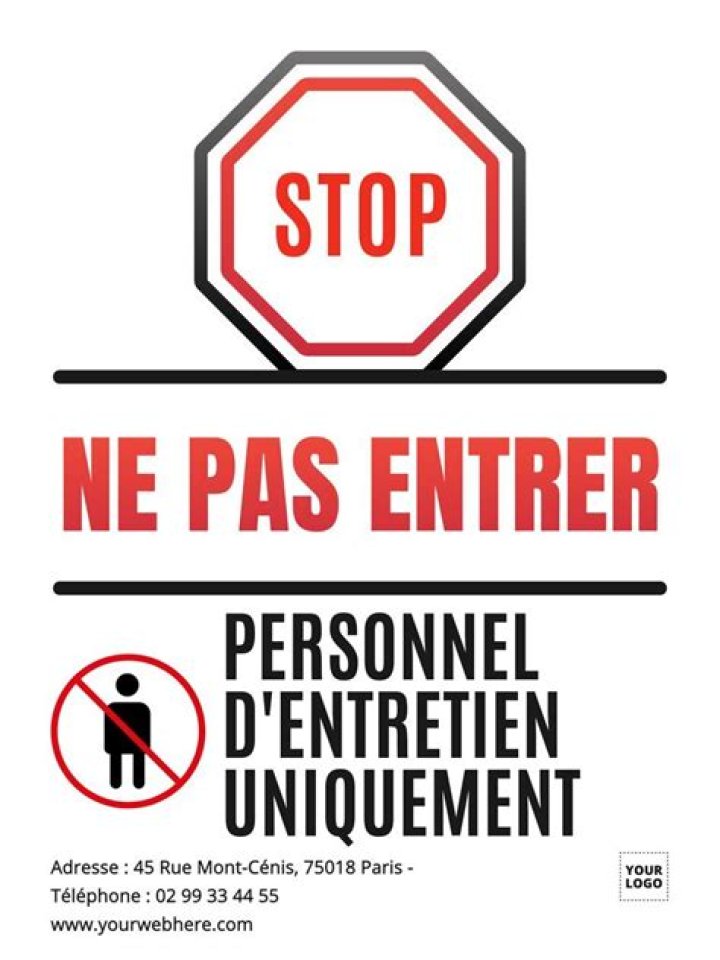Modèle affiche ne pas entrer Word, GRATUIT, à imprimer
