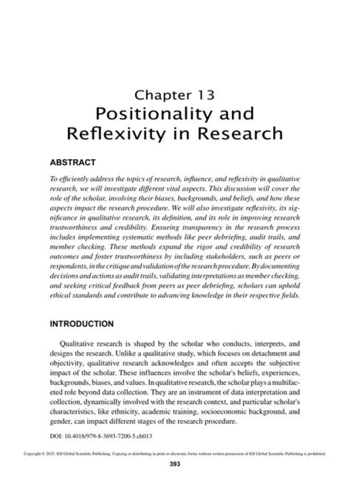 Reflexivity and Researcher Positionality - ePrints